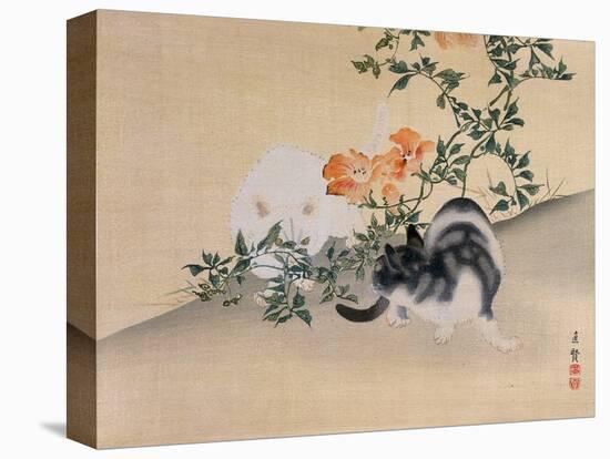 Two Cats, Illustration from 'The Kokka' Magazine, 1898-99-Japanese School-Stretched Canvas