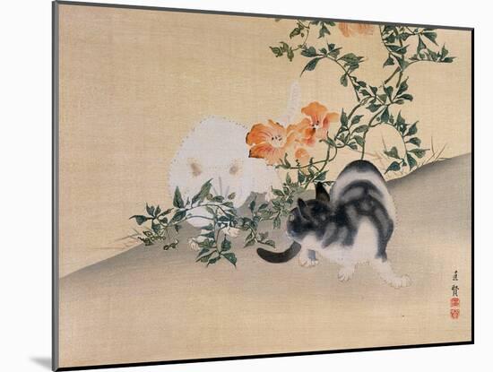 Two Cats, Illustration from 'The Kokka' Magazine, 1898-99-Japanese School-Mounted Giclee Print