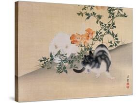 Two Cats, Illustration from 'The Kokka' Magazine, 1898-99-Japanese School-Stretched Canvas