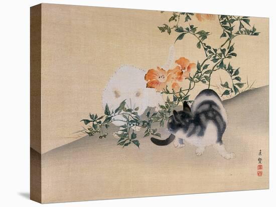 Two Cats, Illustration from 'The Kokka' Magazine, 1898-99-Japanese School-Stretched Canvas