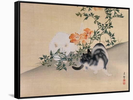 Two Cats, Illustration from 'The Kokka' Magazine, 1898-99-Japanese School-Framed Stretched Canvas