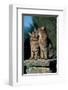 Two Cats On A Wall-null-Framed Art Print