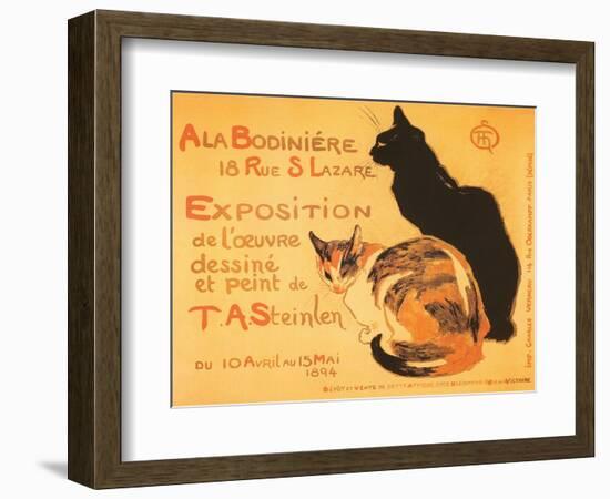 Two Cats, Steinlen Exhibit-null-Framed Art Print