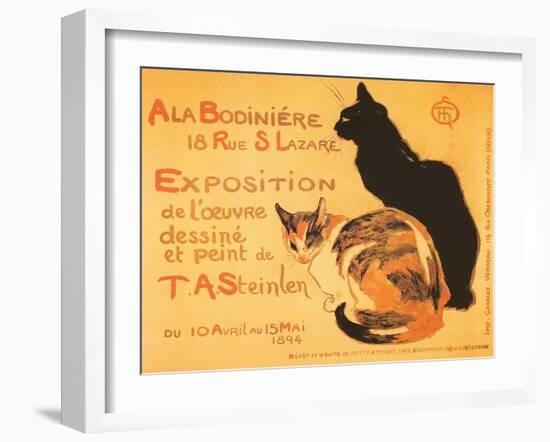 Two Cats, Steinlen Exhibit-null-Framed Art Print