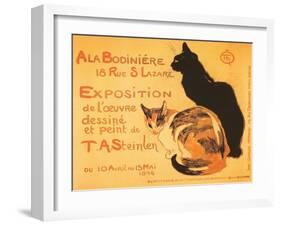 Two Cats, Steinlen Exhibit-null-Framed Art Print