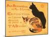 Two Cats, Steinlen Exhibit-null-Mounted Art Print