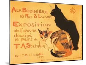 Two Cats, Steinlen Exhibit-null-Mounted Art Print