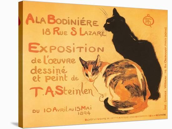 Two Cats, Steinlen Exhibit-null-Stretched Canvas