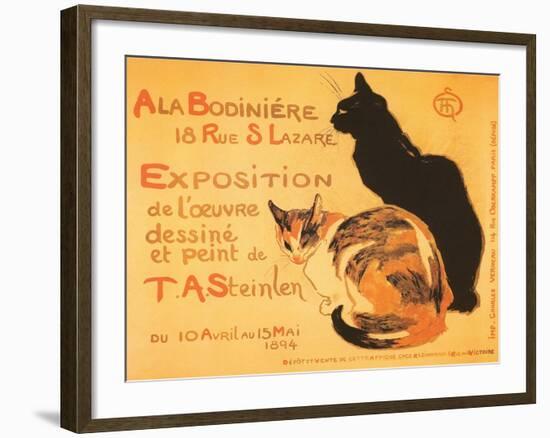 Two Cats, Steinlen Exhibit-null-Framed Art Print