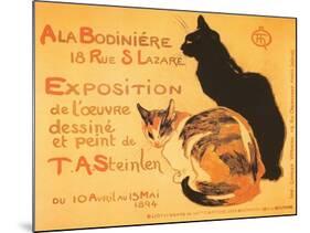 Two Cats, Steinlen Exhibit-null-Mounted Art Print