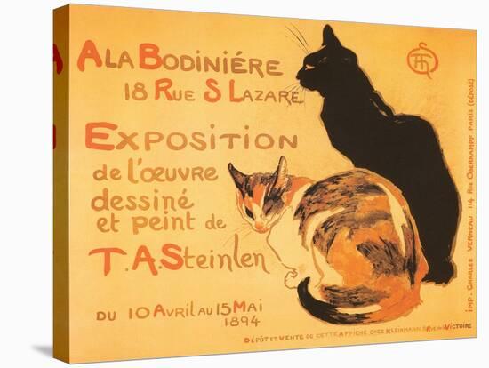 Two Cats, Steinlen Exhibit-null-Stretched Canvas