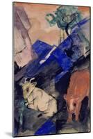 Two Cattle in a Hilly Landscape, 1913-Franz Marc-Mounted Giclee Print