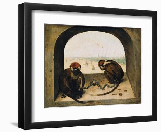 Two Chained Monkeys, 1562-Pieter the Elder Bruegel-Framed Premium Giclee Print