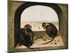 Two Chained Monkeys, 1562-Pieter the Elder Bruegel-Mounted Giclee Print