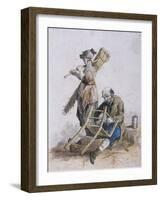 Two Chair Menders, Provincial Characters, 1804-William Henry Pyne-Framed Giclee Print