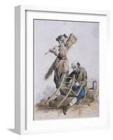 Two Chair Menders, Provincial Characters, 1804-William Henry Pyne-Framed Giclee Print