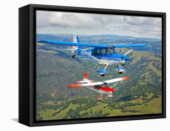 Two Champion Aircraft Citabrias in Flight-Stocktrek Images-Framed Stretched Canvas
