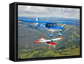 Two Champion Aircraft Citabrias in Flight-Stocktrek Images-Framed Stretched Canvas