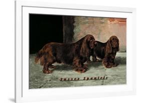 Two Champion Sussex Spaniels-null-Framed Art Print