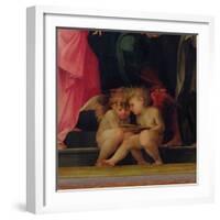 Two Cherubs Reading, Detail from Madonna and Child with Saints, 1518-Rosso Fiorentino (Battista di Jacopo)-Framed Giclee Print