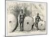 Two Chiefs of Yap Island Western Caroline (Pacific) Islands with Three Huge Perforated Stones-null-Mounted Art Print