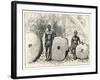 Two Chiefs of Yap Island Western Caroline (Pacific) Islands with Three Huge Perforated Stones-null-Framed Art Print