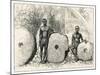 Two Chiefs of Yap Island Western Caroline (Pacific) Islands with Three Huge Perforated Stones-null-Mounted Art Print