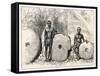 Two Chiefs of Yap Island Western Caroline (Pacific) Islands with Three Huge Perforated Stones-null-Framed Stretched Canvas