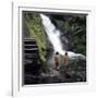 Two Children at a Pool, Dolgoch Falls, Tal-Y-Llyn Valley, Snowdonia National Park, Wales, 1969-Michael Walters-Framed Photographic Print