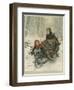 Two Children Bring Home a Barrow-Load of Firewood for the Christmas Fire-E. Blume-Framed Photographic Print