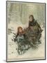 Two Children Bring Home a Barrow-Load of Firewood for the Christmas Fire-E. Blume-Mounted Photographic Print