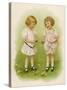 Two Children Compare Their Eggs on the Grass-Ida Waugh-Stretched Canvas