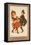 Two Children Dance a Pretty Scottish Reel Dressed in Traditional Costume-null-Framed Stretched Canvas