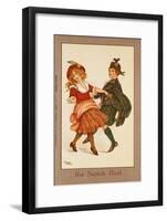 Two Children Dance a Pretty Scottish Reel Dressed in Traditional Costume-null-Framed Art Print