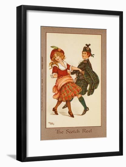 Two Children Dance a Pretty Scottish Reel Dressed in Traditional Costume-null-Framed Art Print