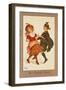 Two Children Dance a Pretty Scottish Reel Dressed in Traditional Costume-null-Framed Art Print