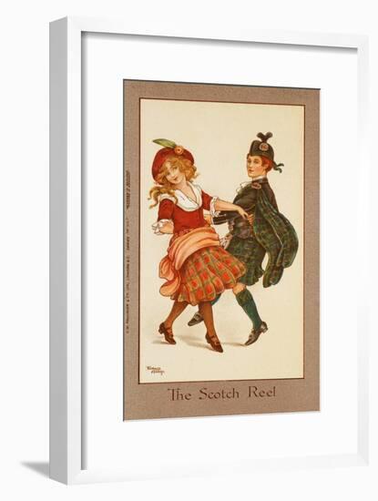 Two Children Dance a Pretty Scottish Reel Dressed in Traditional Costume-null-Framed Art Print