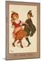 Two Children Dance a Pretty Scottish Reel Dressed in Traditional Costume-null-Mounted Art Print