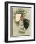 Two Children Dressed Warmly for a Snowy Winter's Day-null-Framed Art Print