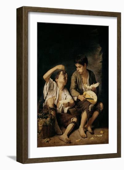 Two Children Eating a Melon and Grapes, 1645-46-Bartolome Esteban Murillo-Framed Giclee Print