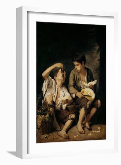 Two Children Eating a Melon and Grapes, 1645-46-Bartolome Esteban Murillo-Framed Giclee Print