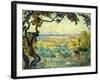 Two Children in a Coastal Landscape; Deux Enfants Dans Un Paysage Maritime-Henri Lebasque-Framed Giclee Print