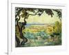 Two Children in a Coastal Landscape; Deux Enfants Dans Un Paysage Maritime-Henri Lebasque-Framed Giclee Print