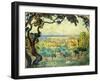 Two Children in a Coastal Landscape; Deux Enfants Dans Un Paysage Maritime-Henri Lebasque-Framed Giclee Print