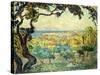 Two Children in a Coastal Landscape; Deux Enfants Dans Un Paysage Maritime-Henri Lebasque-Stretched Canvas