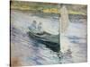 Two Children in a Sailboat, 1883-John Henry Twachtman-Stretched Canvas