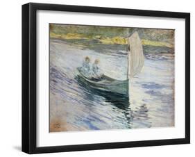 Two Children in a Sailboat, 1883-John Henry Twachtman-Framed Giclee Print