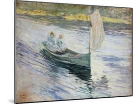 Two Children in a Sailboat, 1883-John Henry Twachtman-Mounted Giclee Print