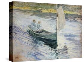 Two Children in a Sailboat, 1883-John Henry Twachtman-Stretched Canvas