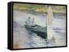 Two Children in a Sailboat, 1883-John Henry Twachtman-Framed Stretched Canvas